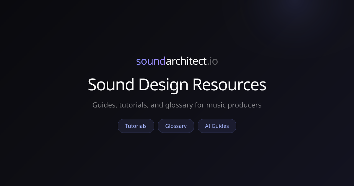 Learn Sound Design — Sound Architect